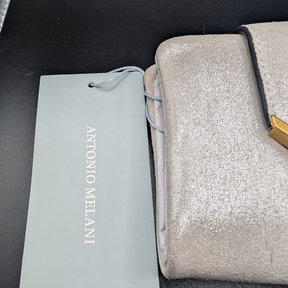 ANTONIO MELANI Shimmering Silver Clutch
